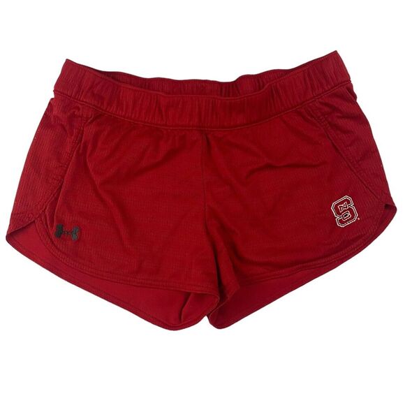 Under Armour Heat Gear Semi-Fitted NC State Wolfpack Red Active Shorts Size M - Picture 1 of 8